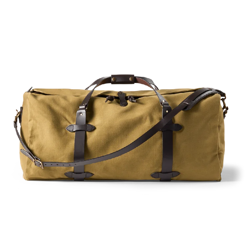 Leather - Trimmed Travel Laptop Sleeves in Burgundy for ProtectionLarge Rugged Twill Duffel Bag- Tan