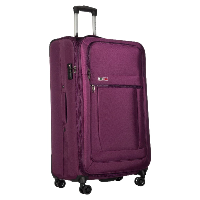 Detachable Travel Bag Shoulder Straps in Beige with Cushioned PadsLuca Collection Purple luggage (20/26/30") Suitcase