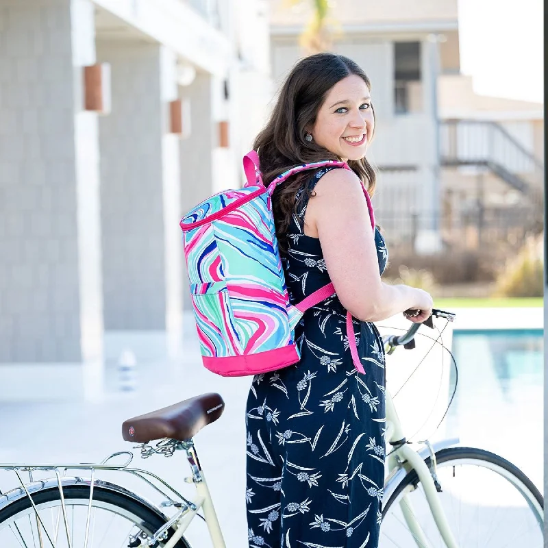 Reflective travel backpack for increased visibility during night travelMarble-ous Cooler Backpack