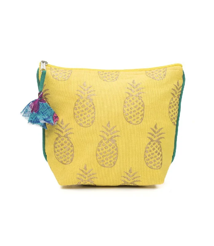 Reflective travel backpack for increased visibility during night travelMetallic Pineapple Cosmetic Bag