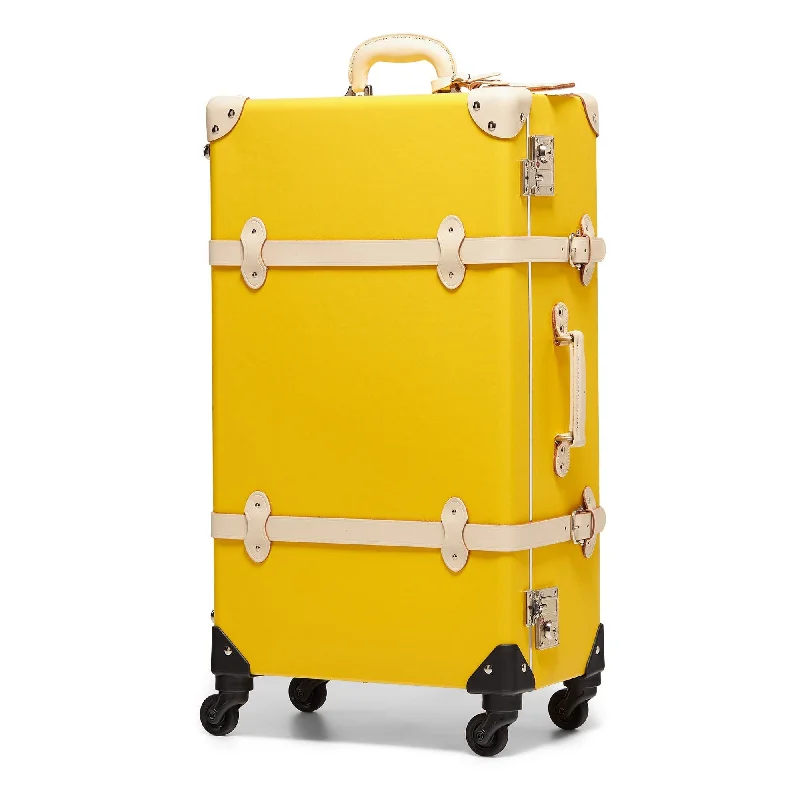 Compression Packing Cubes in Black and White for Saving Luggage SpaceThe Correspondent - Canary Yellow Check In Spinner