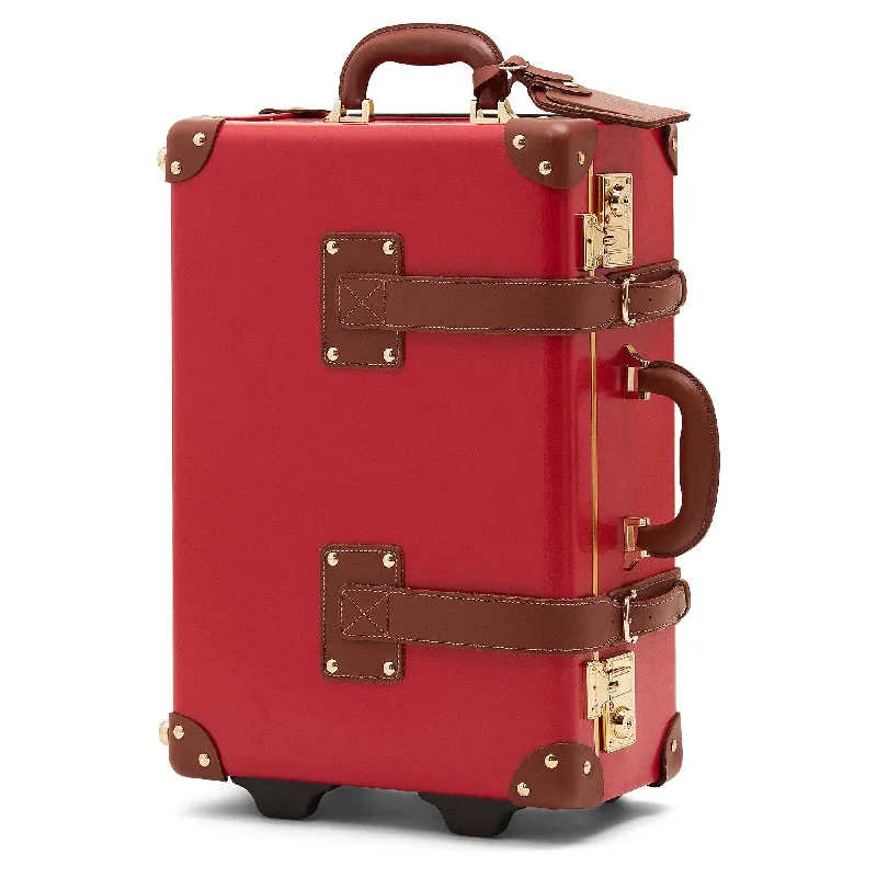 Leather - Trimmed Travel Laptop Sleeves in Burgundy for ProtectionThe Diplomat - Red Carryon