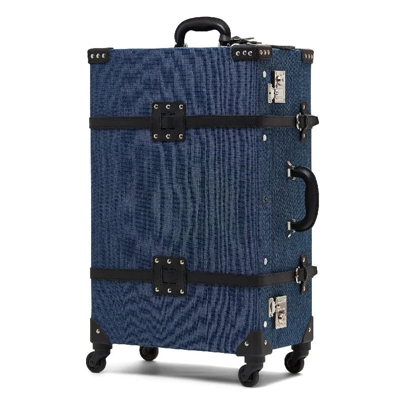 Travel Jewelry Organizers in Velvet with Multiple Compartments in PurpleThe Editor - Navy Check In Spinner