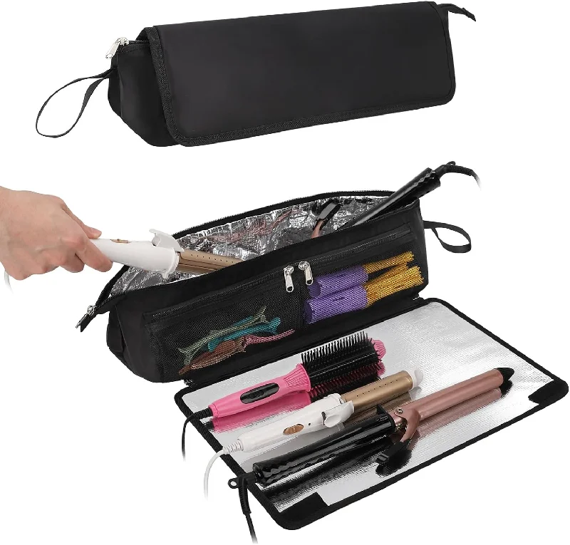 Large-capacity waterproof travel duffel bag for outdoor adventures2-in-1 Hair Tools Travel Bag and Tinfoil Heat Resistant Mat