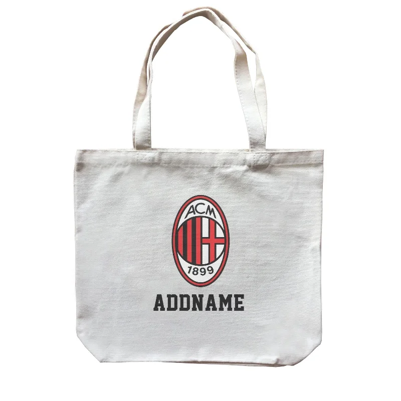 Recycled Canvas Shoulder Bag for Eco - Conscious ConsumersAC Milan Football Logo Addname Canvas Bag