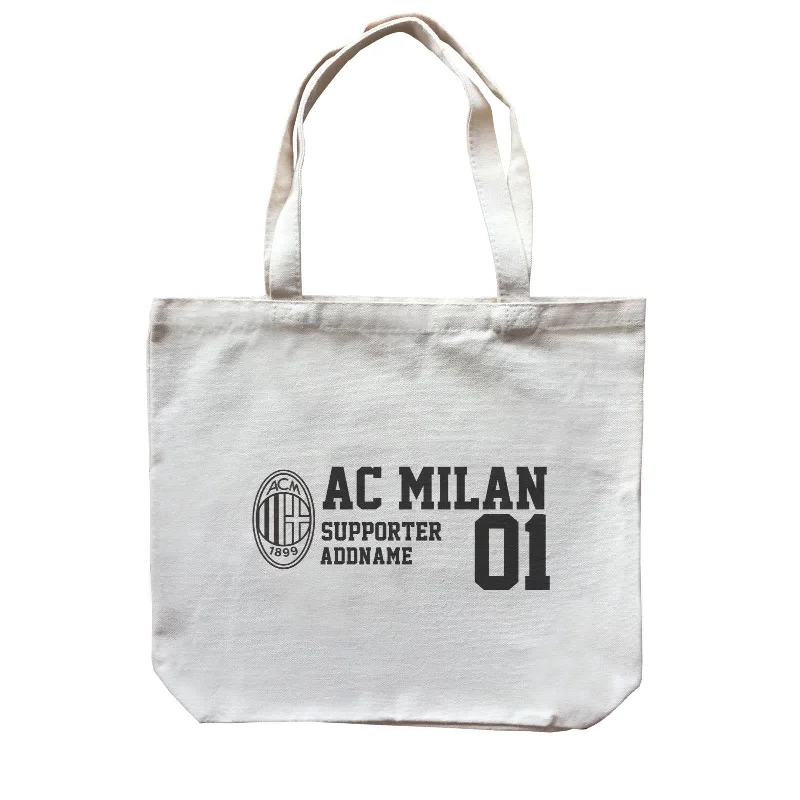 Waterproof Canvas Messenger Bag for Commuting in All WeatherAC Milan Football Supporter Accessories Addname Canvas Bag