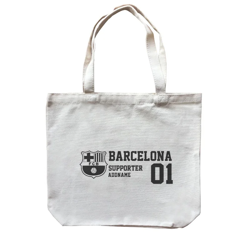 Customizable Canvas Tote Bag for Brand PromotionBarcelona Football Logo Supporter Accessories Addname Canvas Bag