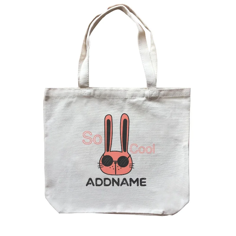 Recycled Canvas Shoulder Bag for Eco - Conscious ConsumersCute Animals And Friends Series Cool Bunny With Sunglasses Addname Canvas Bag