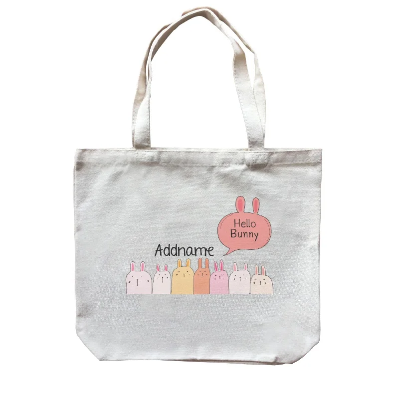 Canvas Art Supply Bag with Adjustable Dividers for ArtistsCute Animals And Friends Series Hello Bunny Group Addname Canvas Bag