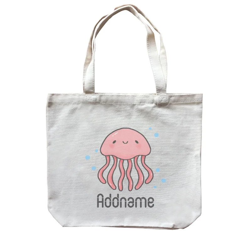 Heavy - Duty Canvas Tool Bag with Multiple Compartments for DIY EnthusiastsCute Hand Drawn Style Jellyfish Addname Canvas Bag