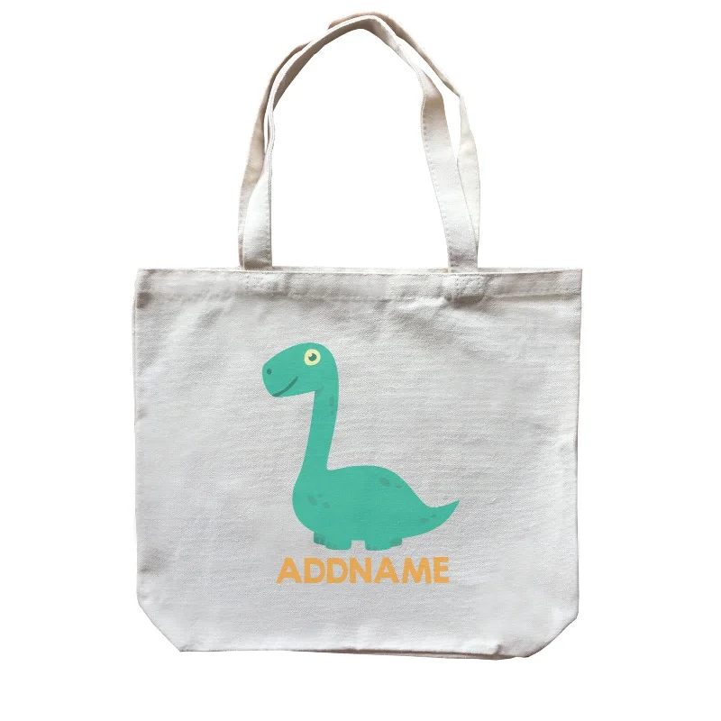 Canvas Drawstring Backpack for Gym and Workout GearCute Long Neck Dinosaur Personalizable Design Canvas Bag