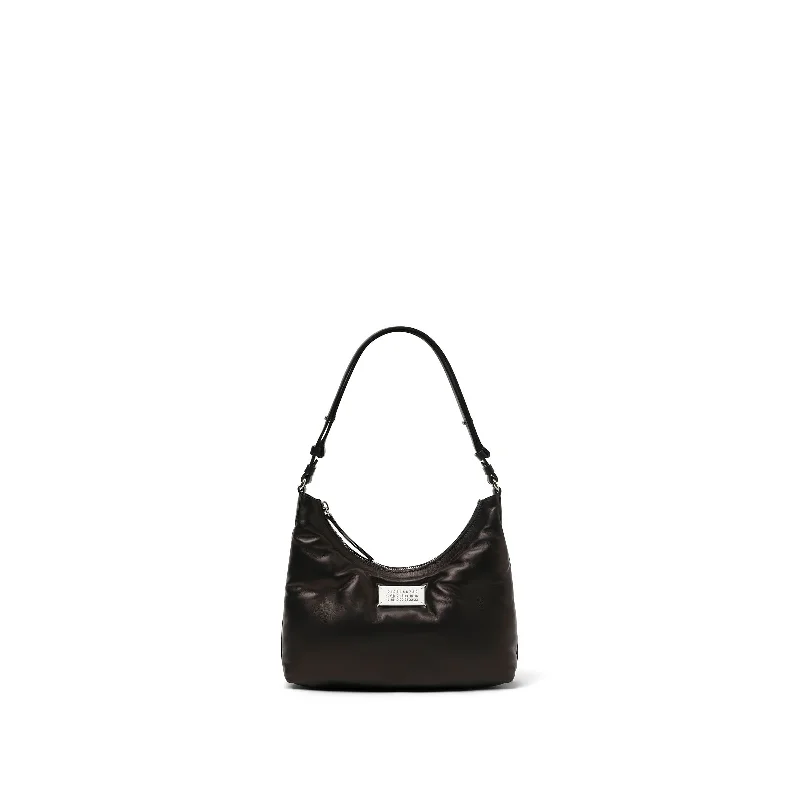 PVC Bucket Bag in Clear with Glitter Accents for a Fun and Edgy StyleSmall Glam Slam Hobo Bag in Black