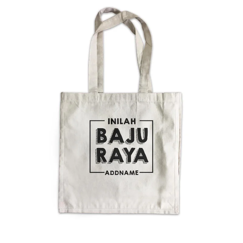 Foldable Canvas Shopping Bag for Easy Storage in Your CarInilah Baju Raya Canvas Bag  Personalizable Designs This is My