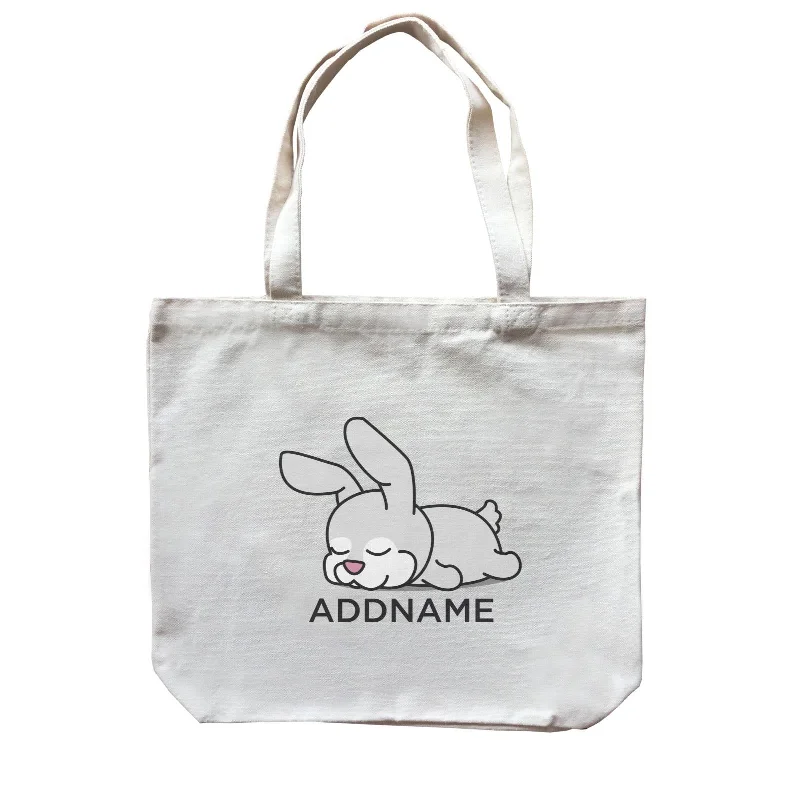 Minimalist Canvas Laptop Bag with Padded Interior for ProtectionLazy Bunny Addname Canvas Bag