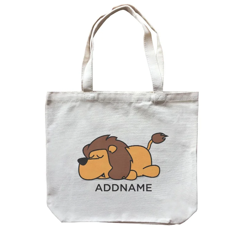 Canvas Bag with Leather Trim for a Stylish and Durable LookLazy Lion Addname Canvas Bag