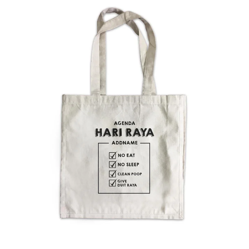 Large Capacity Canvas Tote Bag for Grocery Shopping with Reinforced HandlesMom N Dads Agenda Hari Raya Canvas Bag  Personalizable Designs Raya Agenda