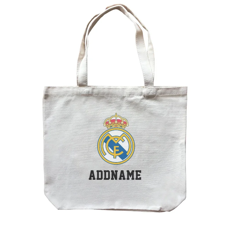 Customizable Canvas Tote Bag for Brand PromotionReal Madrid Football Logo Addname Canvas Bag