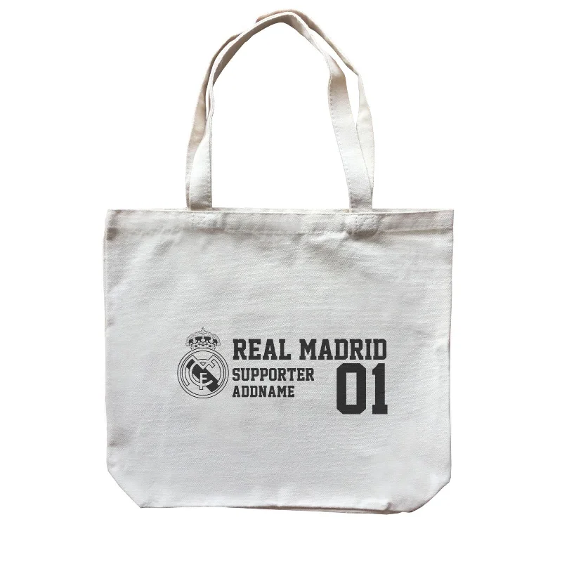 Plus - Size Canvas Tote Bag for Carrying Large ItemsReal Madrid Football Supporter Accessories Addname Canvas Bag