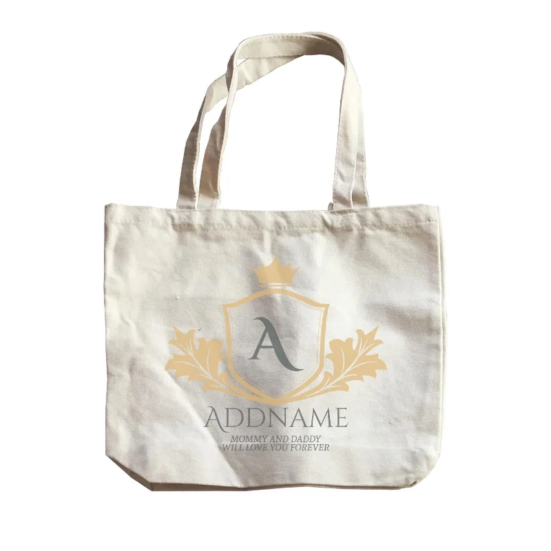 Canvas Art Supply Bag with Adjustable Dividers for ArtistsRoyal Emblem Logo with Crown Personalizable with Initial Name and Text Canvas Bag