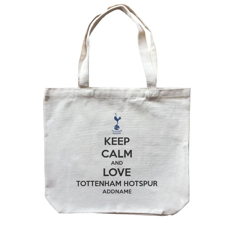 Foldable Canvas Shopping Bag for Easy Storage in Your CarTottenham Hotspur Football Keep Calm And Love Series Addname Canvas Bag