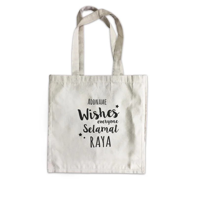 Customizable Canvas Tote Bag for Brand PromotionWishes Everyone Selamat Raya Canvas Bag  Personalizable Designs Raya Text