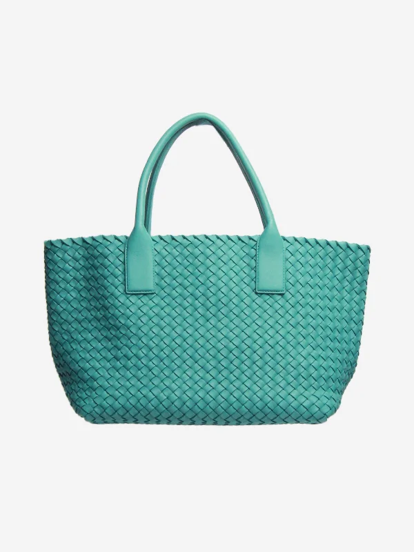 Oversized Jute Tote Bag in Natural Color with Rope Handles for a Beach VacationBlue medium Cabat tote bag