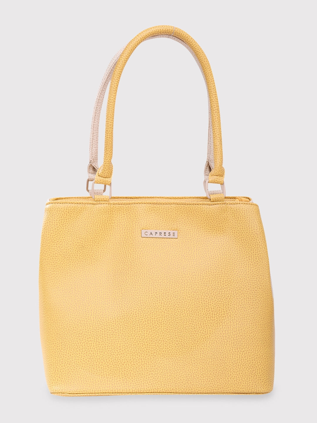 Waterproof Tote Bag in Yellow for Outdoor Activities in Wet WeatherCaprese Pebble Tote Medium Yellow Beige