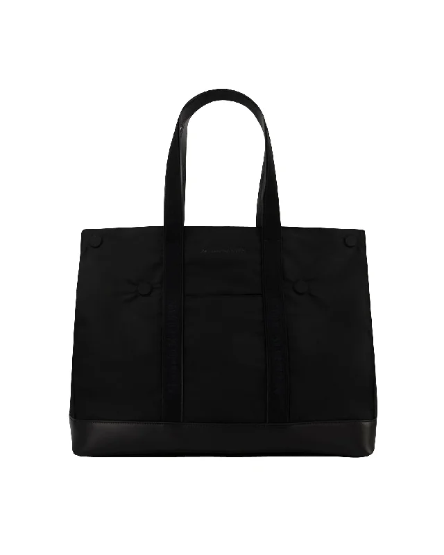 Tote Bag with RFID - Blocking Pocket in Black for Protecting Your Cards and InformationDemanta Tote Bag - Alexander Mcqueen -  Black - Synthetic