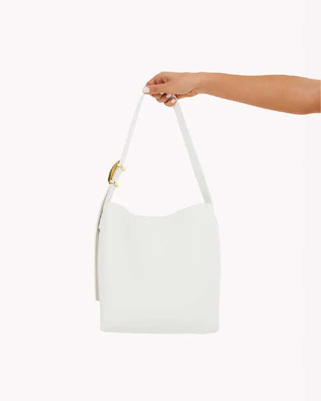 Women's Tote Bag with Inner Compartments in Gray for Organizing Everyday EssentialsFRANCESCA SHOULDER BAG - WHITE