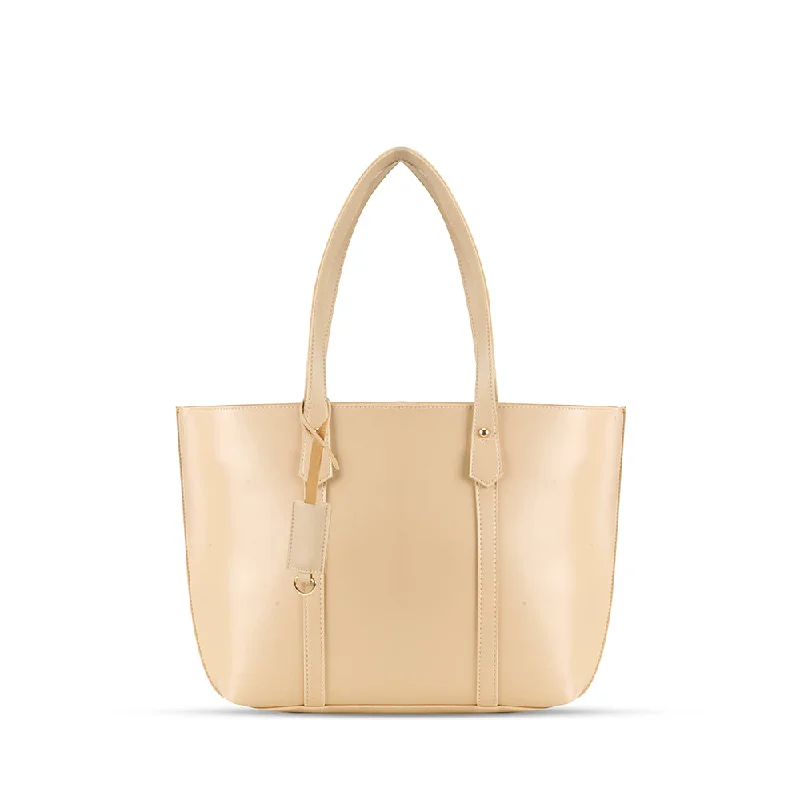 Metallic Tote Bag in Rose Gold with Chain Handles for a Glamorous Night OutJENNIFER BEIGE