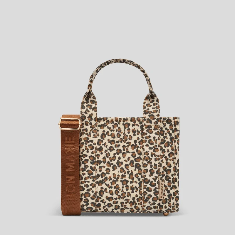 Waterproof Tote Bag in Yellow for Outdoor Activities in Wet WeatherMicro Bon Vivant Structured Tote Bag -- Tan Leopard