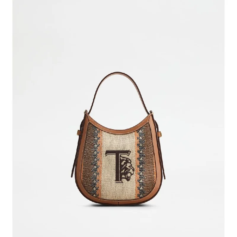 Embroidered Tote Bag in Beige with Floral Motifs for a Boho - Chic VibeTod's Oboe Bag Mini