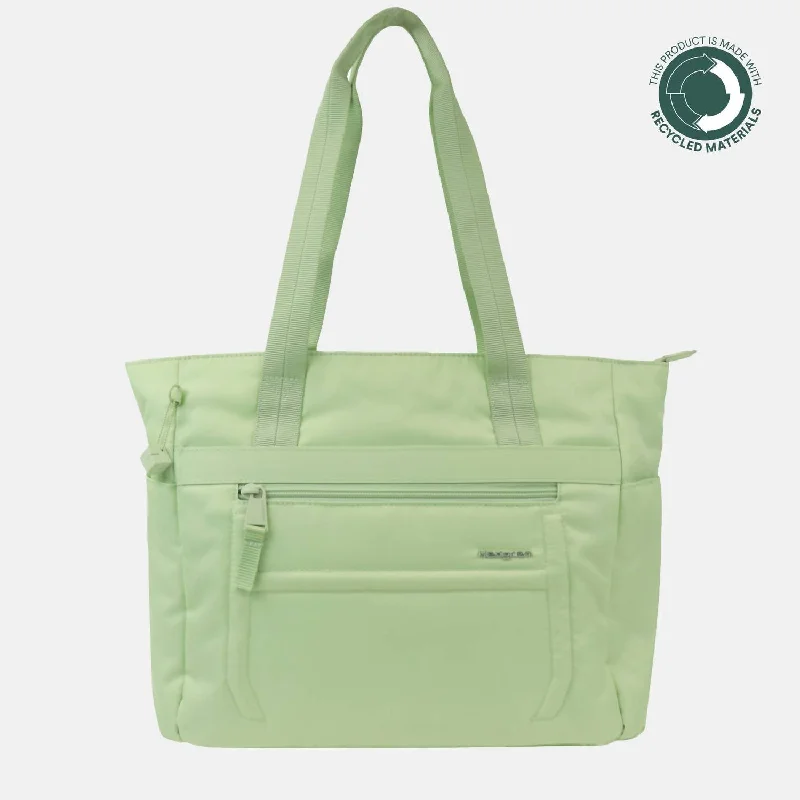 Linen Tote Bag in Natural Beige with Braided Details for a Rustic Summer EnsembleWomen's Keel Tote Bag In Opaline Lime