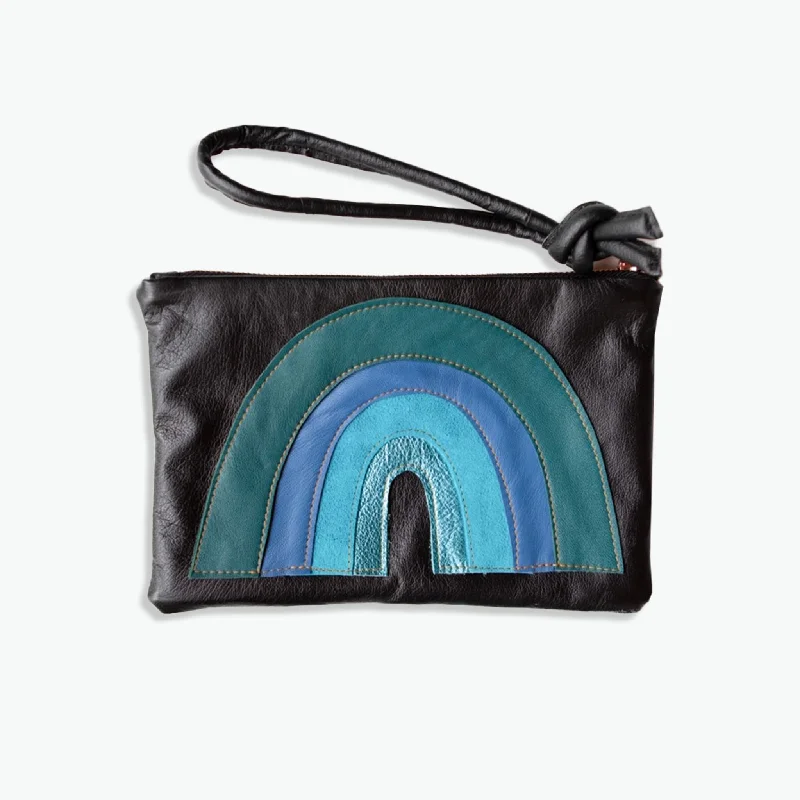 Women's Glittery Clutch in Blue for Disco - Themed EventsAbundance Clutch Rainbow Blues