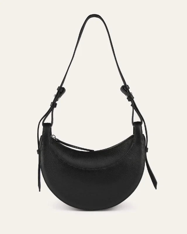 Crossbody Shoulder Bag in Black Leather with Gold Hardware for Night OutsCATO SHOULDER BAG BLACK LEATHER