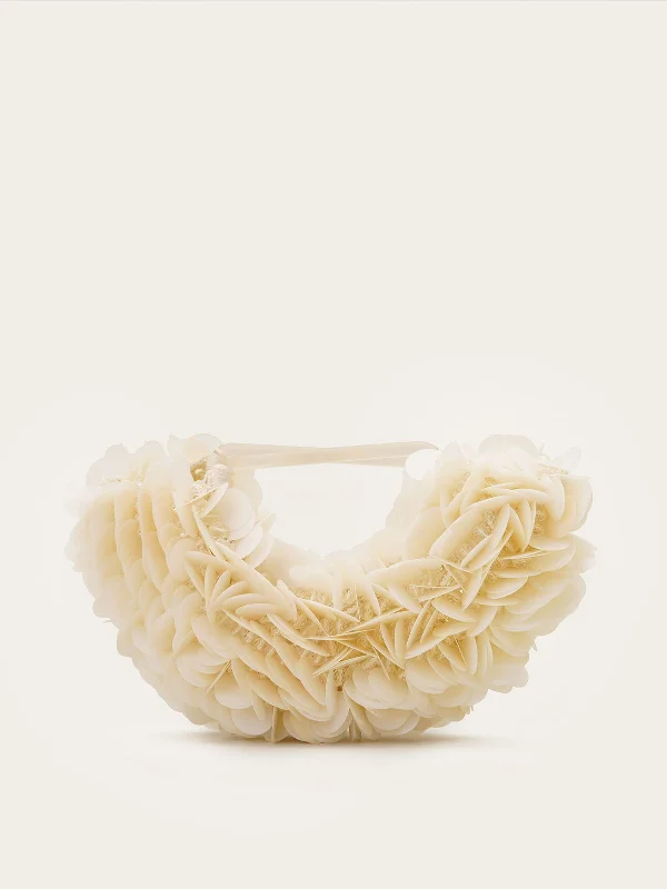 Lace - Trimmed Satin Clutch in Ivory for Garden WeddingsEclat De Lune Clutch