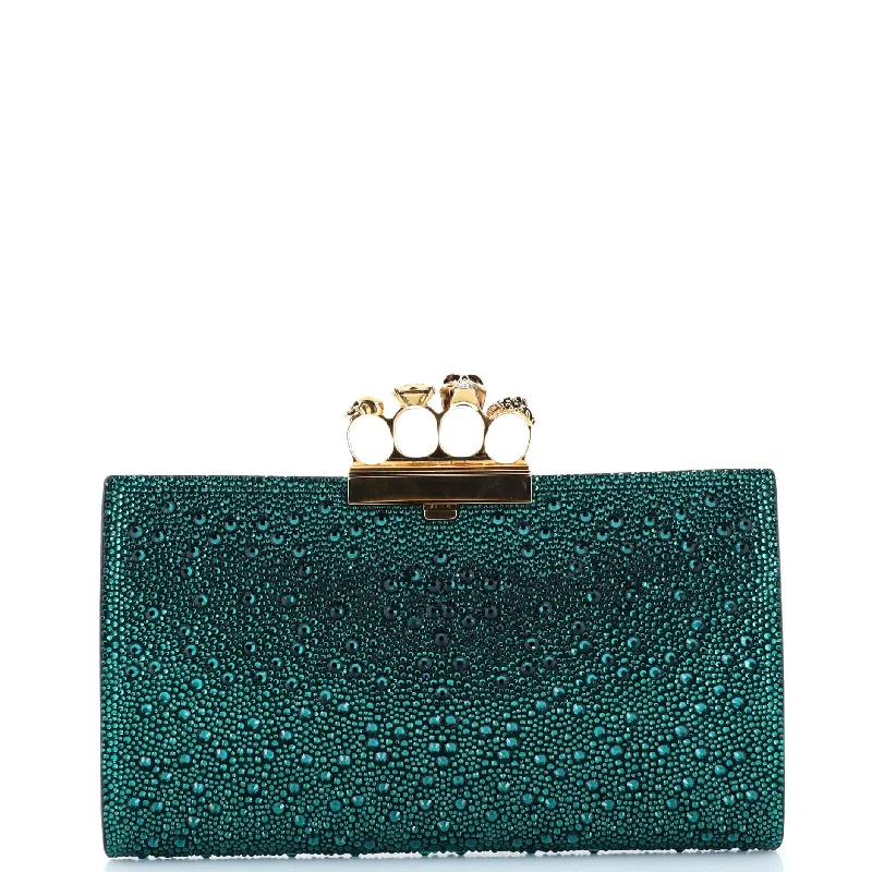 Large Sequin Clutch in Gold for Red - Carpet EventsFlat Knuckle Clutch Crystal Embellished Satin Medium