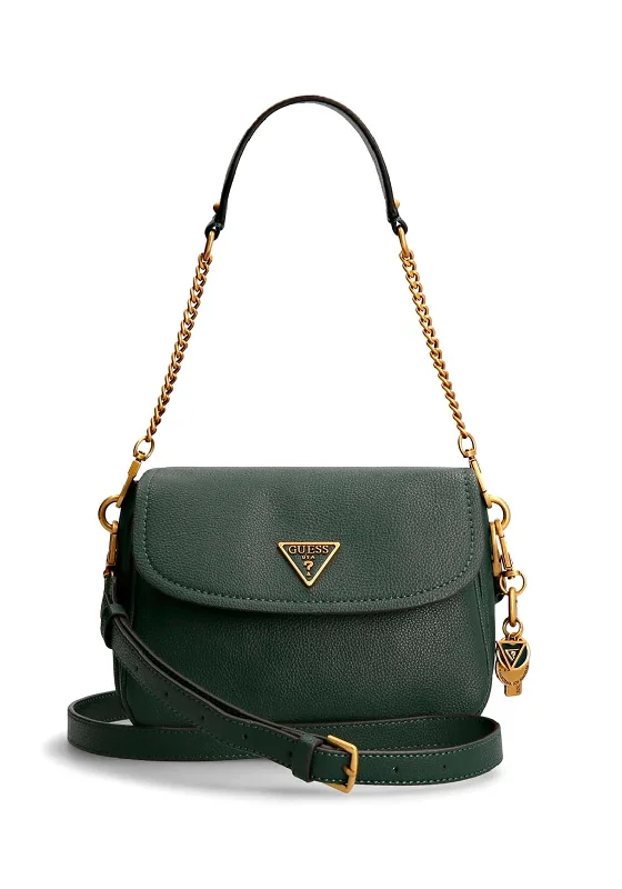 Women's Shoulder Bag with Fringe Details in Brown for a Bohemian StyleGuess Destiny Strap Shoulder Bag, Green