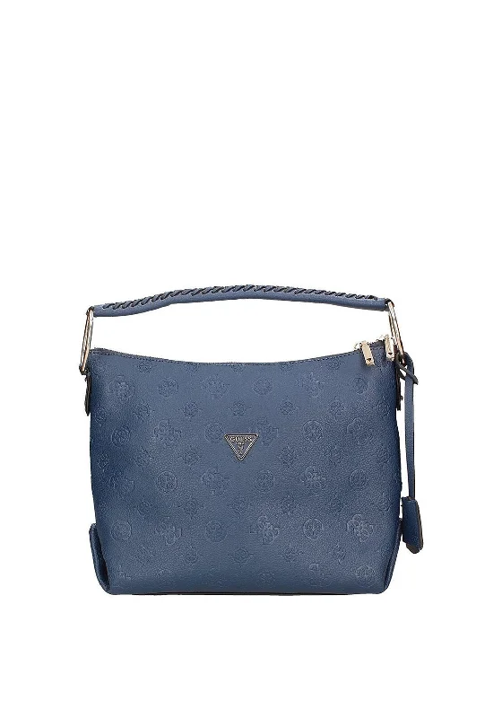 Women's Shoulder Bag with Faux Fur Strap in White for Winter StyleGuess Helaina Shoulder Bag, Navy