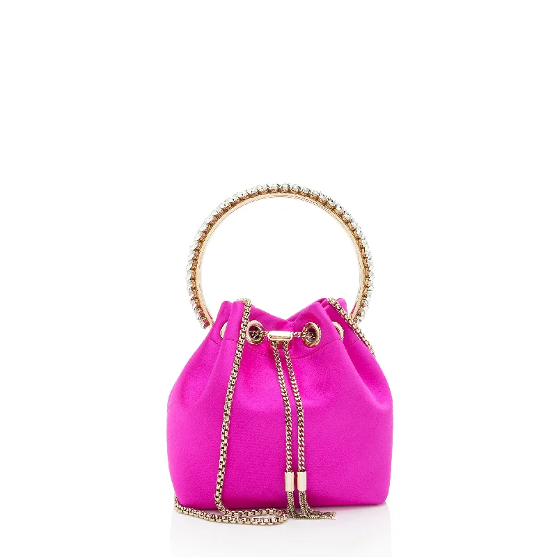 Large Sequin Clutch in Gold for Red - Carpet EventsJimmy Choo Satin Crystal Bon Bon Bucket Bag