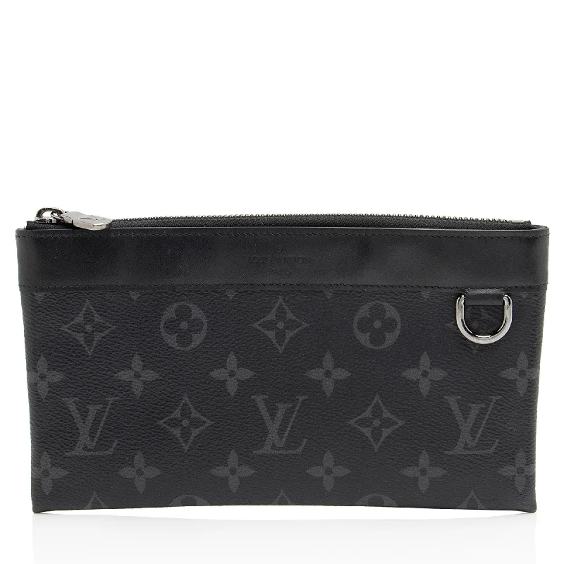 Women's Glittery Clutch in Blue for Disco - Themed EventsLouis Vuitton Monogram Eclipse Discovery PM Pochette