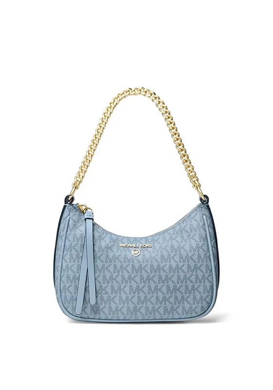 Women's Shoulder Bag with Adjustable Strap in Pink for ComfortMICHAEL Michael Kors Jet Set Charm Small Logo Shoulder Bag, Pale Blue