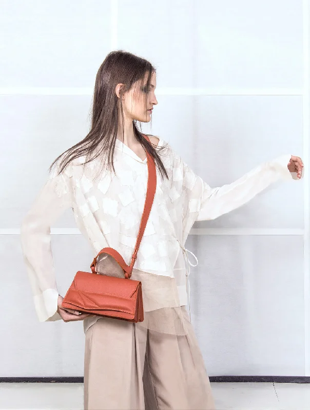 Canvas and Leather Combo Shoulder Bag in Tan for a Rustic LookMini Balance Bag - Burnt Orange - Personalization