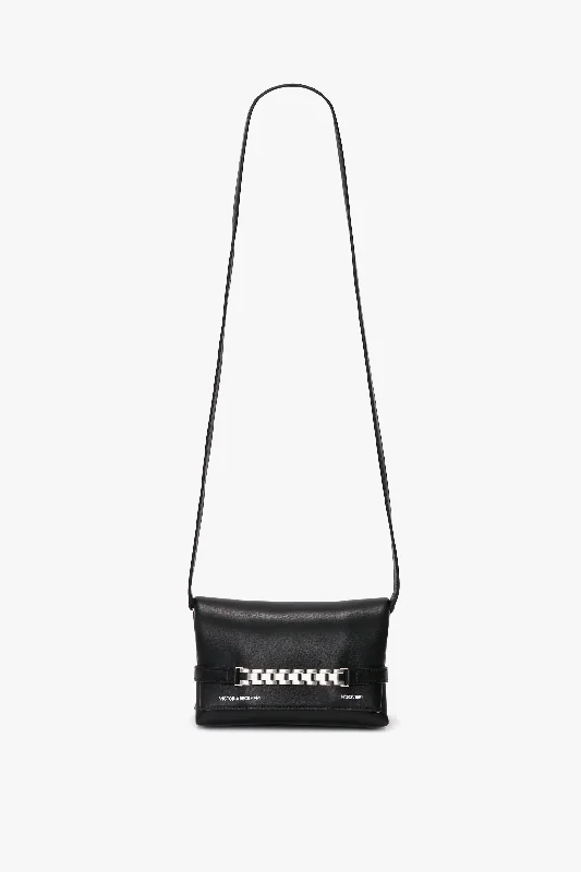 Women's Shoulder Bag with Adjustable Strap in Pink for ComfortMini Chain Pouch Bag With Silver Chain In Black Leather