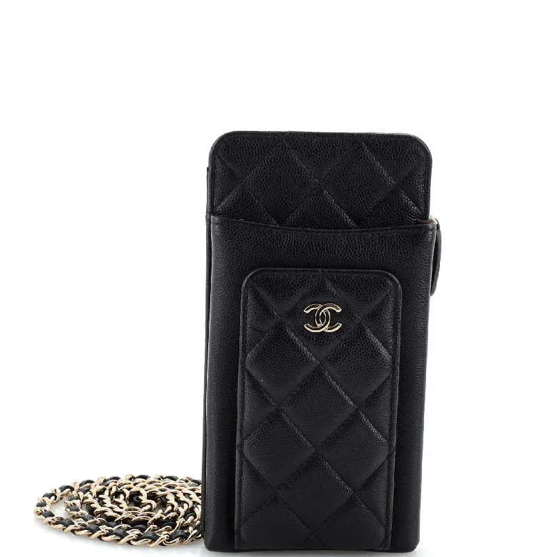 Metallic Crossbody Bag in Silver for New Year's Eve and Special CelebrationsO Phone Holder Crossbody Bag Quilted Caviar