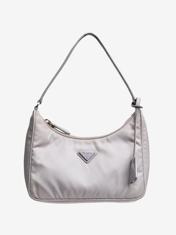 Vegan Leather Shoulder Bag in Gray for Ethical Fashion LoversPurple Re-Edition 2005 Re-Nylon mini bag