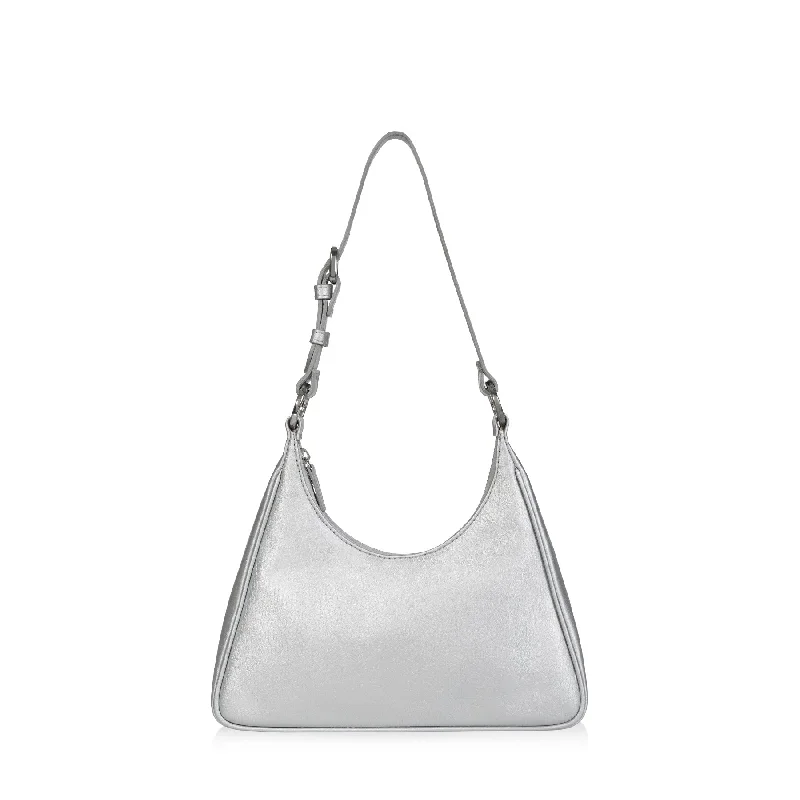 Quilted Shoulder Bag in Cream for a Classic and Elegant LookPrism Hobo (Silver Leather)