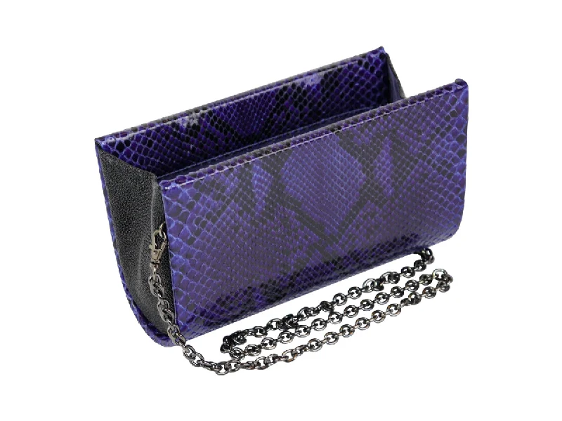 Quilted Leather Evening Bag in Gray for Sophisticated EventsPurple Python & Stingray Classic Clutch