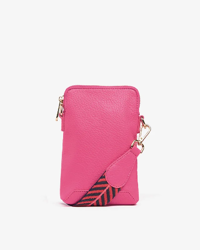 Quilted Leather Evening Bag in Gray for Sophisticated EventsSullivan Phone Bag - Fuchsia