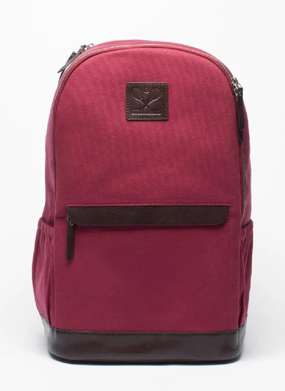 Military - Inspired Canvas Rucksack for Outdoor AdventuresTennis Back Pack Burgundy